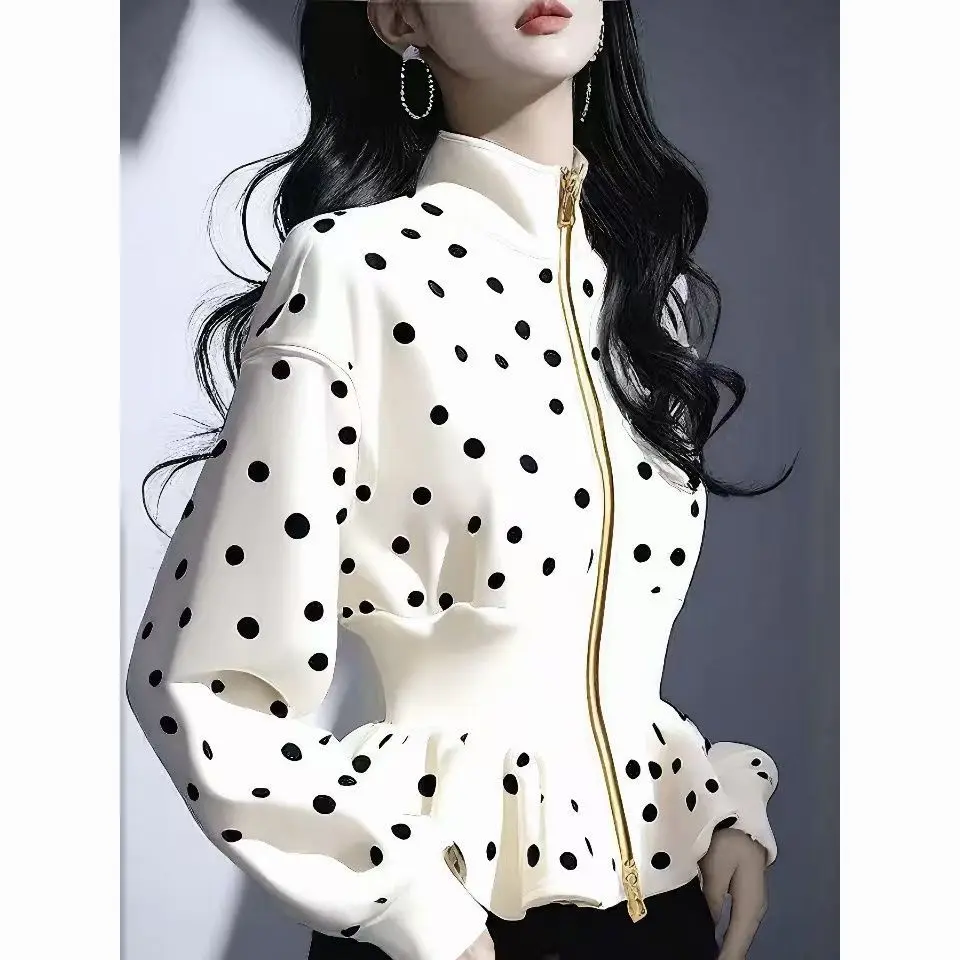 2025 Spring New White Band Collar Dot Blazer Women's Belted Premium Exclusive Unique Beautiful Polka Dots Outerwear
2025 Spring New White Band Collar Dot Blazer Women's Belted Premium Exclusive Unique Beautiful Polka Dots Outerwear