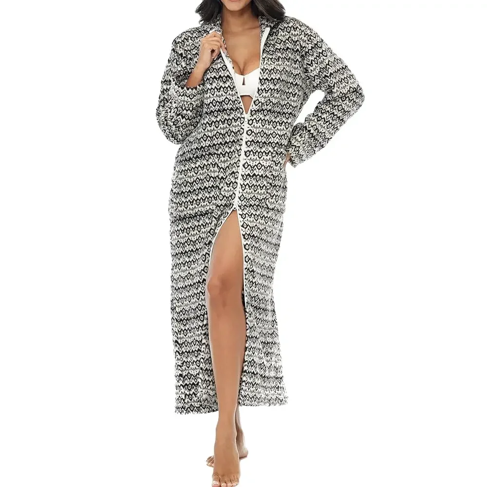 Fleece Zip Up Robes for Women with Zippered Front, Hooded Zipper Robes for Women, Womens Long Robe
Fleece Zip Up Robes for Women with Zippered Front, Hooded Zipper Robes for Women, Womens Long Robe