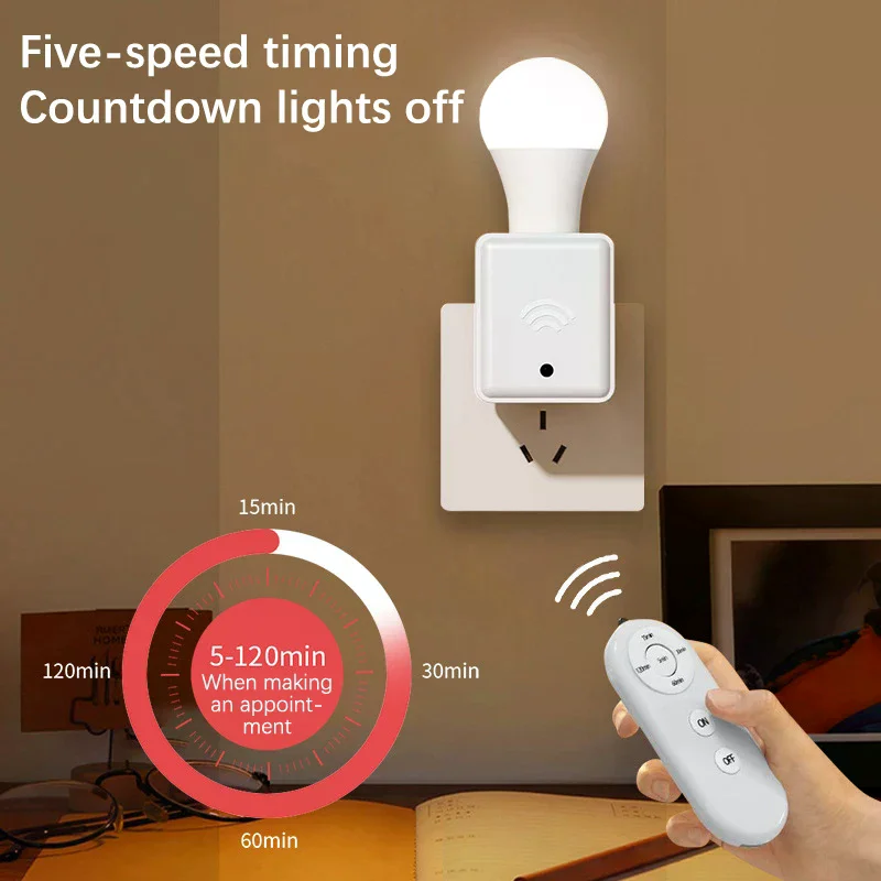 1pc E27 Remote Control Lamp Head Socket Lamp Base Wireless Smart Remote Control Lamp Holder Cap Intelligent Switch Accessories