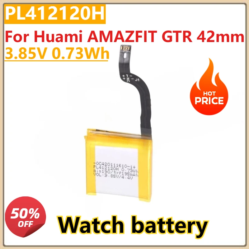 100%New 3.85V PL502625 PL412120 Battery for Huami AMAZFIT GTR 42mm GTR 47mm smartwatch Batteries 
100%New 3.85V PL502625 PL412120 Battery for Huami AMAZFIT GTR 42mm GTR 47mm smartwatch Batteries