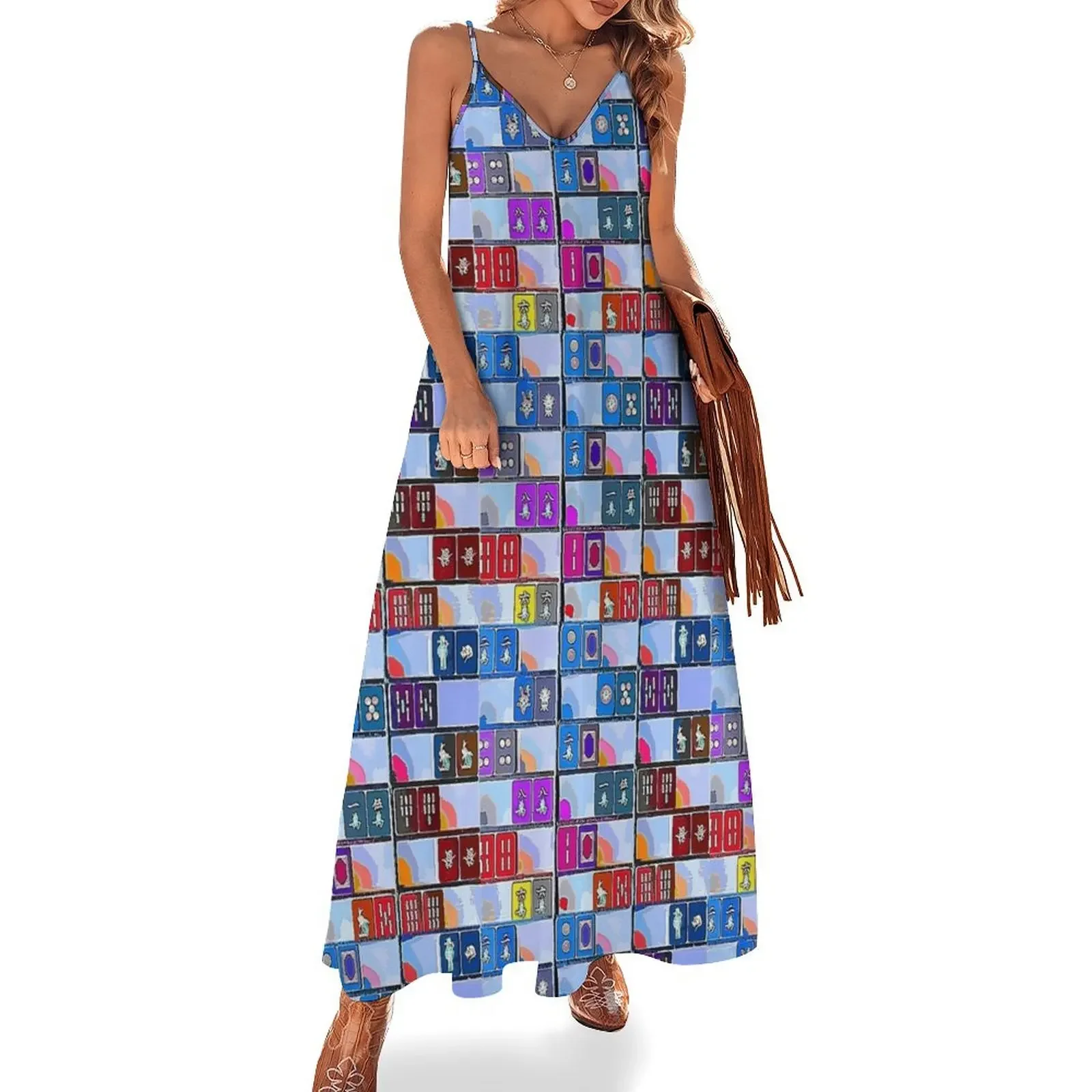 Mahjong Blue Tiles Sleeveless Dress Beachwear women's evening dresses clothes for women prom dresses
Mahjong Blue Tiles Sleeveless Dress Beachwear women's evening dresses clothes for women prom dresses