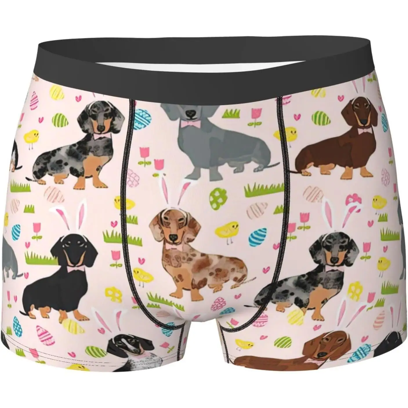 Мужские трусы-боксеры с принтом собаки и цветка, дышащее эластичное нижнее белье для повседневного активного ношения, влагоотводящая ткань 
Мужские трусы-боксеры с принтом собаки и цветка, дышащее эластичное нижнее белье для повседневного активного ношения, влагоотводящая ткань