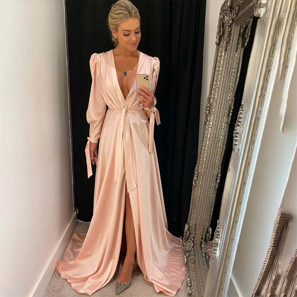 Beach Soft Stain Elegant Sexy Wedding Party Dress Deep V Neck Celebrity Dresses Special Occasion Dresses Custom robes du soir
Beach Soft Stain Elegant Sexy Wedding Party Dress Deep V Neck Celebrity Dresses Special Occasion Dresses Custom robes du soir