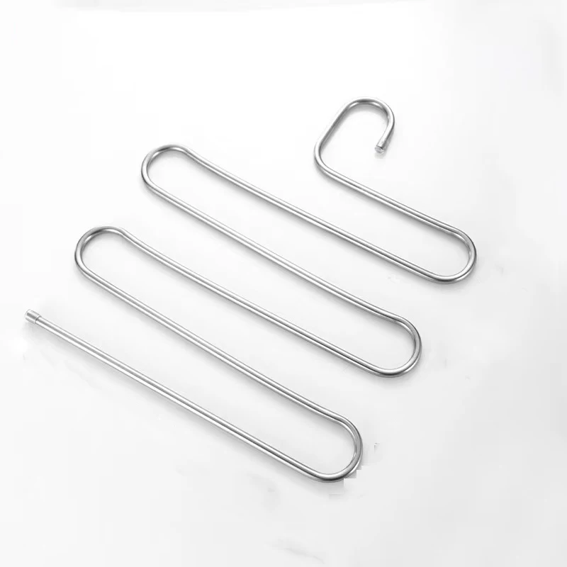 Stainless steel multifunctional magic S-shaped multi-layer pants hanger, wardrobe storage rack, pants hanger, pants clip
Stainless steel multifunctional magic S-shaped multi-layer pants hanger, wardrobe storage rack, pants hanger, pants clip