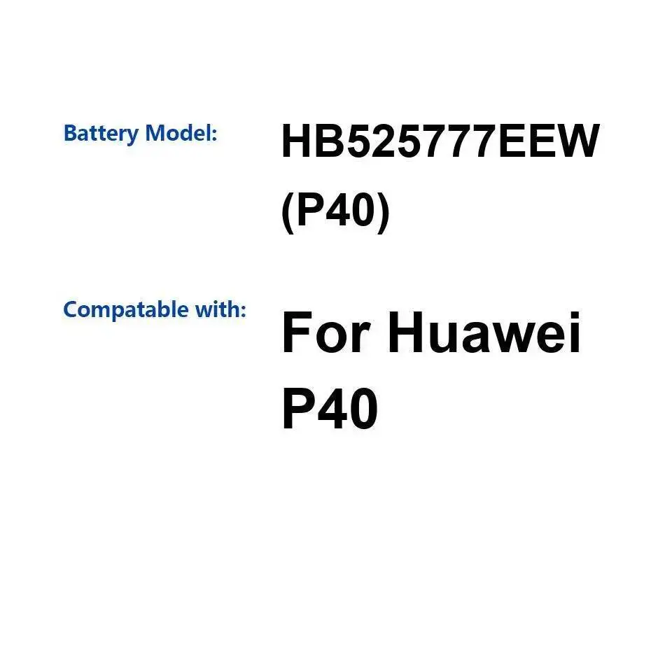 Mobile Phone Battery Safe High Performance For Huawei P40 HB525777EEW 3800Mah
Mobile Phone Battery Safe High Performance For Huawei P40 HB525777EEW 3800Mah