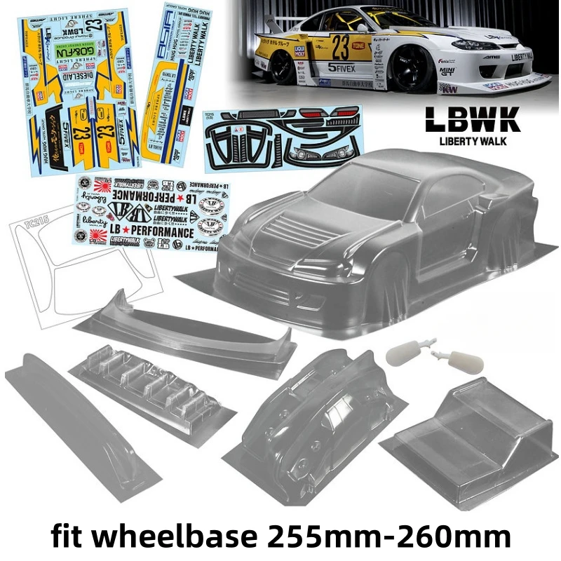 1/10 LBWK S15 RC Drift Car Shell Комплекты кузова для дорожного автомобиля 255-260 мм Колесная база Tamiya Yokomo Kyosho 3Racing hsp mst hpi
1/10 LBWK S15 RC Drift Car Shell Комплекты кузова для дорожного автомобиля 255-260 мм Колесная база Tamiya Yokomo Kyosho 3Racing hsp mst hpi