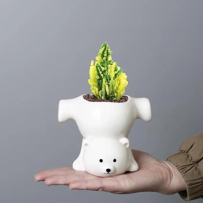 G6KF Artistic Bear Sculpture Flowerpots Durability Ceramic Planter For Succulents Lovers And Home Gardening
G6KF Artistic Bear Sculpture Flowerpots Durability Ceramic Planter For Succulents Lovers And Home Gardening