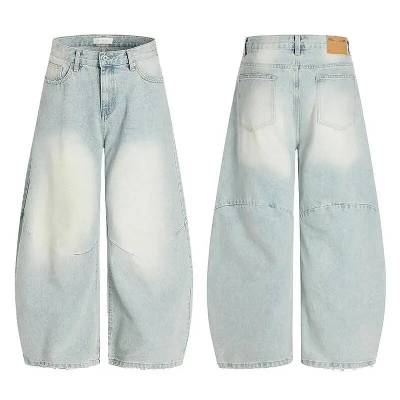 Street Men's High Jeans American Vintage Curved Knife Jeans Worn Out Washed Loose Wide Leg Denim Boot-cut Trousers LPN0
Street Men's High Jeans American Vintage Curved Knife Jeans Worn Out Washed Loose Wide Leg Denim Boot-cut Trousers LPN0