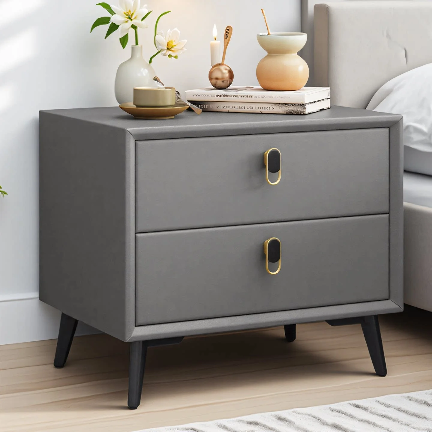 #Modern Design Simple Leather Surface Solid Wood Frame Bedside Table With Storage Nightstand
#Modern Design Simple Leather Surface Solid Wood Frame Bedside Table With Storage Nightstand