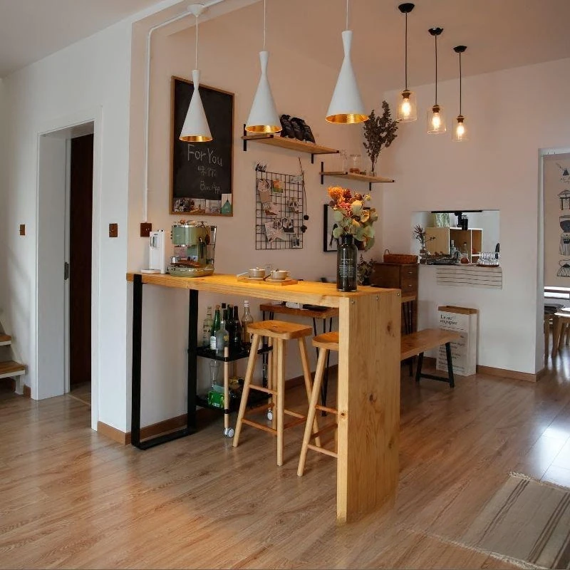 Solid wood family bar table integrated living room partition household small bar table kitchen bar high table and chairs
Solid wood family bar table integrated living room partition household small bar table kitchen bar high table and chairs