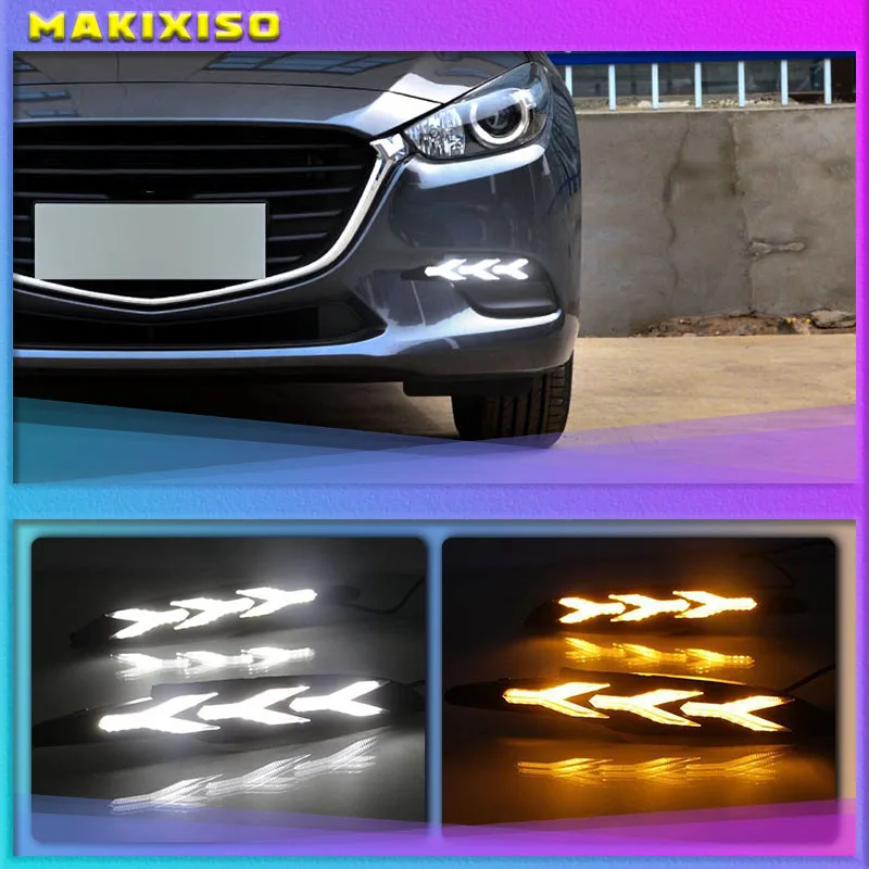 For Mazda 3 Axela 2017 2018 LED DRL Daytime Running Light Daylights yellow Signal lamp car-Styling lights
For Mazda 3 Axela 2017 2018 LED DRL Daytime Running Light Daylights yellow Signal lamp car-Styling lights
