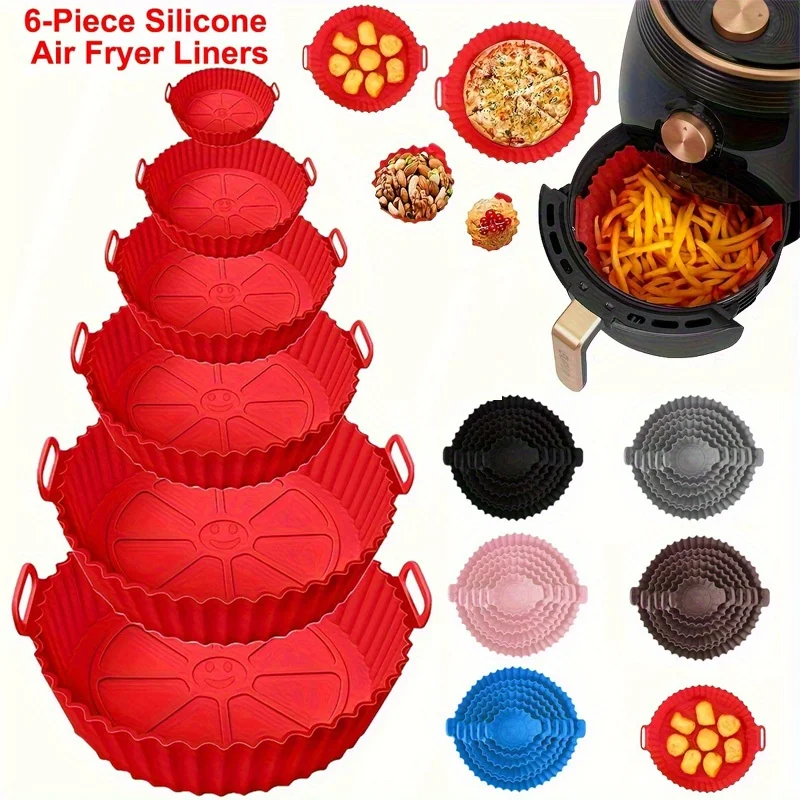 6PC Air Fryer Mats - 450°F Silicone Non-Stick Dual Texture Dishwasher Safe Crispy/Steam Cooking
6PC Air Fryer Mats - 450°F Silicone Non-Stick Dual Texture Dishwasher Safe Crispy/Steam Cooking