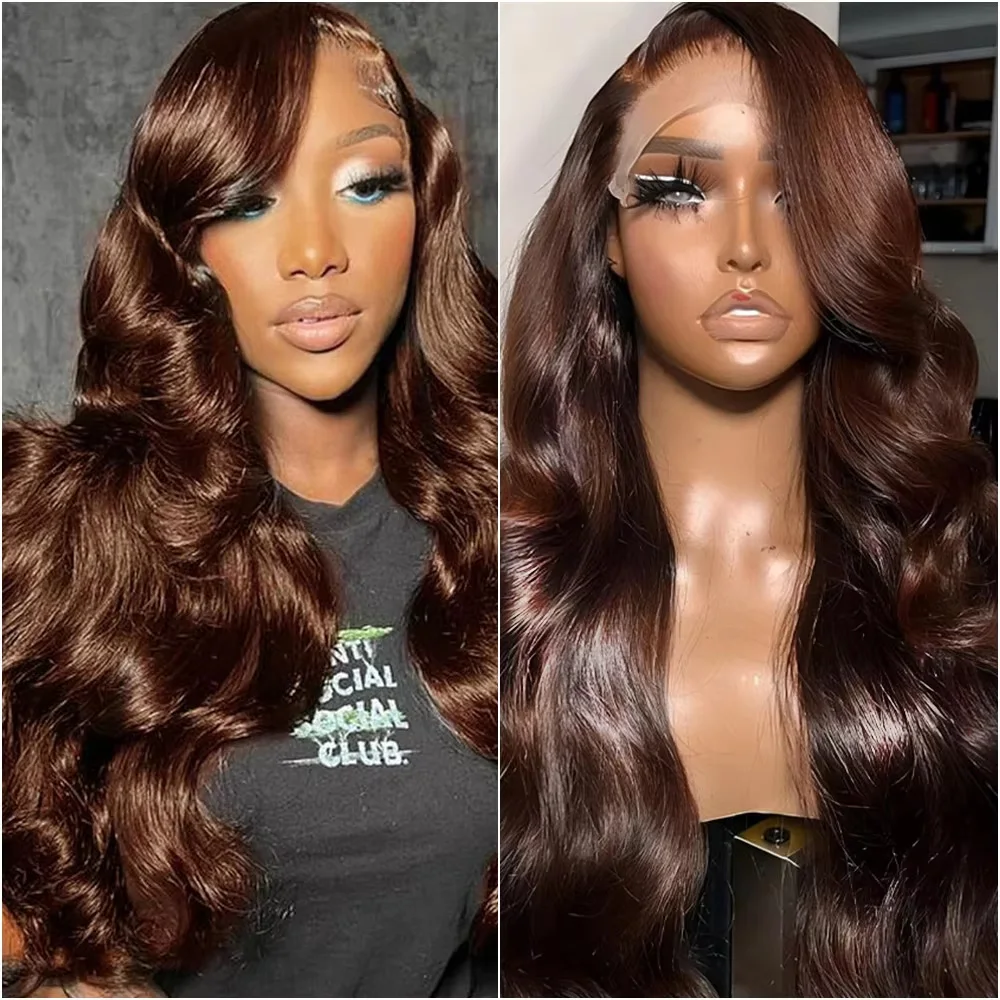 40 Inches Chocolate Brown Body Wave Wig 13x4 13x6 HD Lace Front Human Hair Wigs Brazilian Colored Lace Frontal Wigs 220 Density
40 Inches Chocolate Brown Body Wave Wig 13x4 13x6 HD Lace Front Human Hair Wigs Brazilian Colored Lace Frontal Wigs 220 Density