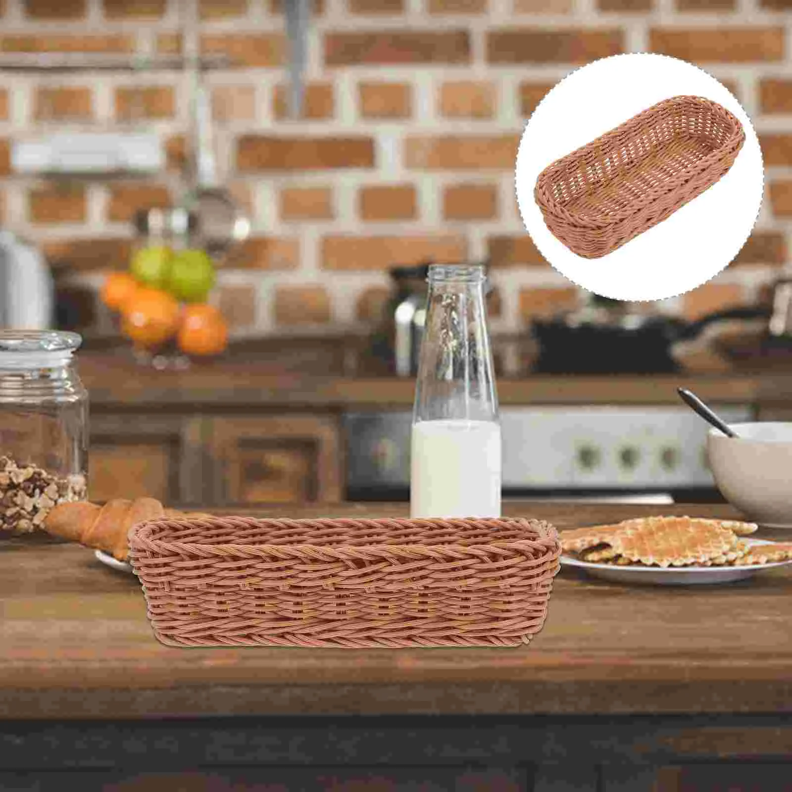 2Pcs Woven Cutlery Basket 26x12x6cm Brown Rectangle Kitchen Storage Baskets Utensil ganizer Plastic Container Household
2Pcs Woven Cutlery Basket 26x12x6cm Brown Rectangle Kitchen Storage Baskets Utensil ganizer Plastic Container Household