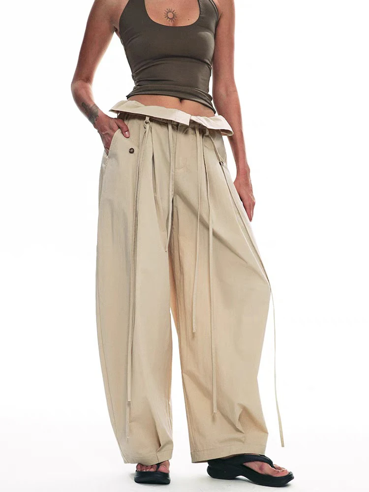Loose wide-legged pants temperament high street high waist tie leisure women's pants 2025 summer new
Loose wide-legged pants temperament high street high waist tie leisure women's pants 2025 summer new