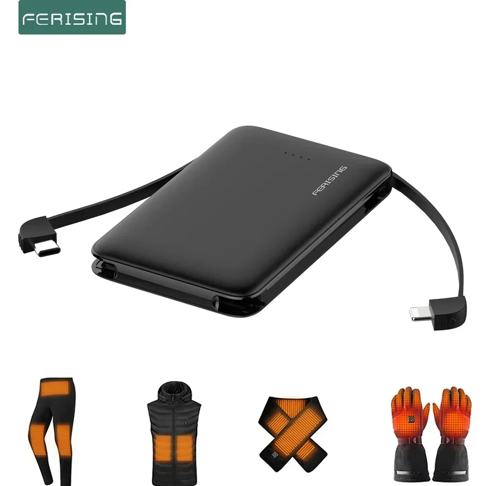 Power Bank FERISING-Type C, портативное зарядное устройство для перезаряжаемой куртки с подогревом, аккумуляторной батареи, одежды, пальто, брюк, 5000 мАч
Power Bank FERISING-Type C, портативное зарядное устройство для перезаряжаемой куртки с подогревом, аккумуляторной батареи, одежды, пальто, брюк, 5000 мАч