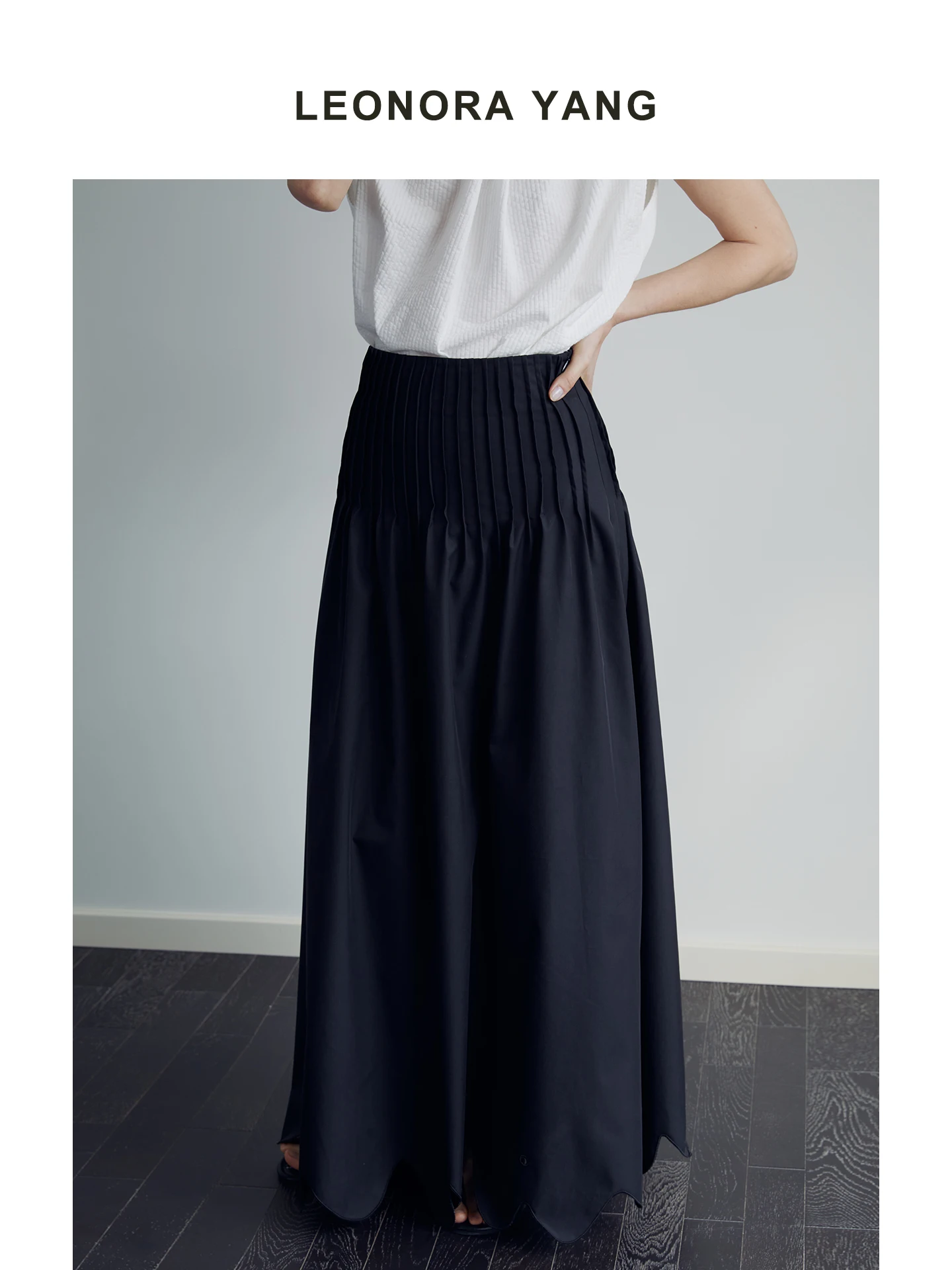 Leonorayang Long Asymmetrical Wave Pleated A-Line Midi Skirt Women's Cotton Lyocell Blend Skirt mid Waist Side Zipper
Leonorayang Long Asymmetrical Wave Pleated A-Line Midi Skirt Women's Cotton Lyocell Blend Skirt mid Waist Side Zipper