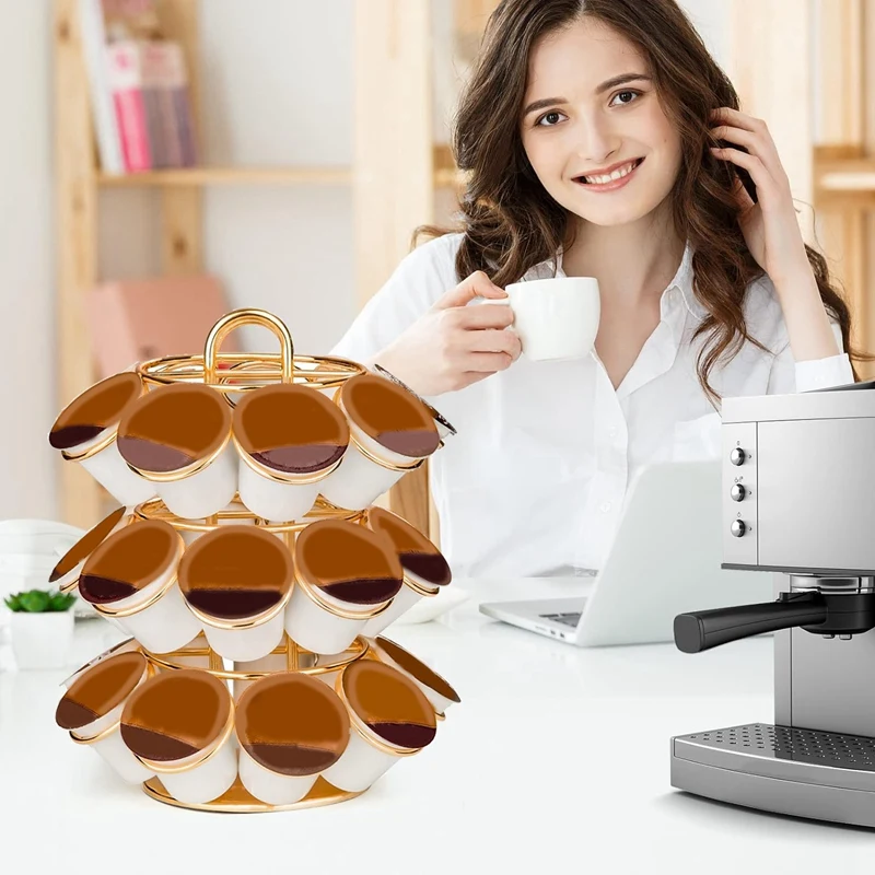 Spins 360-Degrees Coffee Holder Coffee Pod Storage Compatible With K Cups (27 Pods)
Spins 360-Degrees Coffee Holder Coffee Pod Storage Compatible With K Cups (27 Pods)