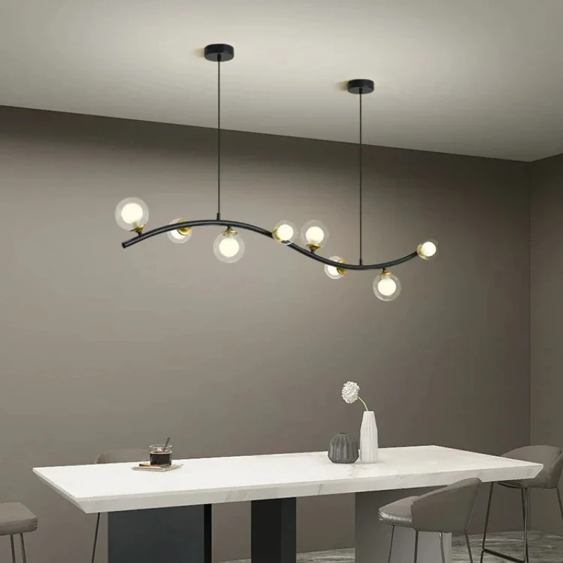 Nordic Simple Modern Iron Restaurant Bar Clothing Store Long Straight Rod Magic Bean Black Glass Ball Lamp Chandelier LED Light
Nordic Simple Modern Iron Restaurant Bar Clothing Store Long Straight Rod Magic Bean Black Glass Ball Lamp Chandelier LED Light