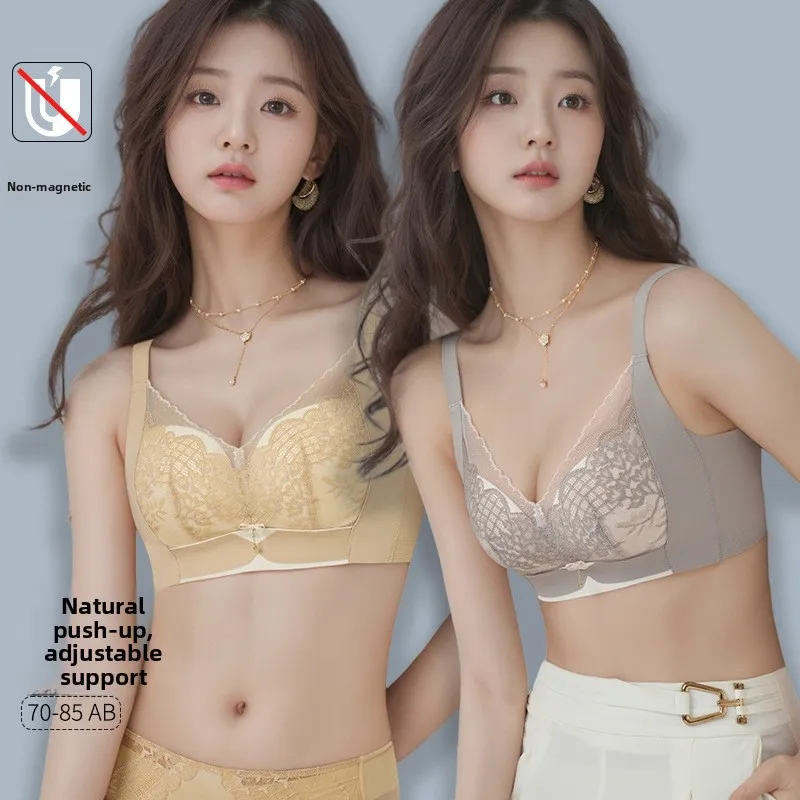 Sexy Lace Magnetic Steel Ring Bra Women's Underwear for Work Luxury Style Gathered /4 Cup Cotton Lined Bra
Sexy Lace Magnetic Steel Ring Bra Women's Underwear for Work Luxury Style Gathered /4 Cup Cotton Lined Bra