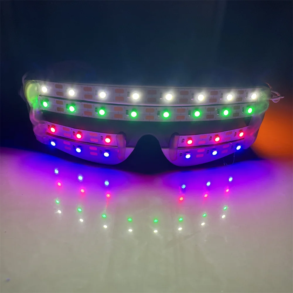 Модные многоцветные перезаряжаемые аккумуляторные светодиодные очки RGB светящиеся очки для диджея танцора для представлений и ночного клуба
Модные многоцветные перезаряжаемые аккумуляторные светодиодные очки RGB светящиеся очки для диджея танцора для представлений и ночного клуба