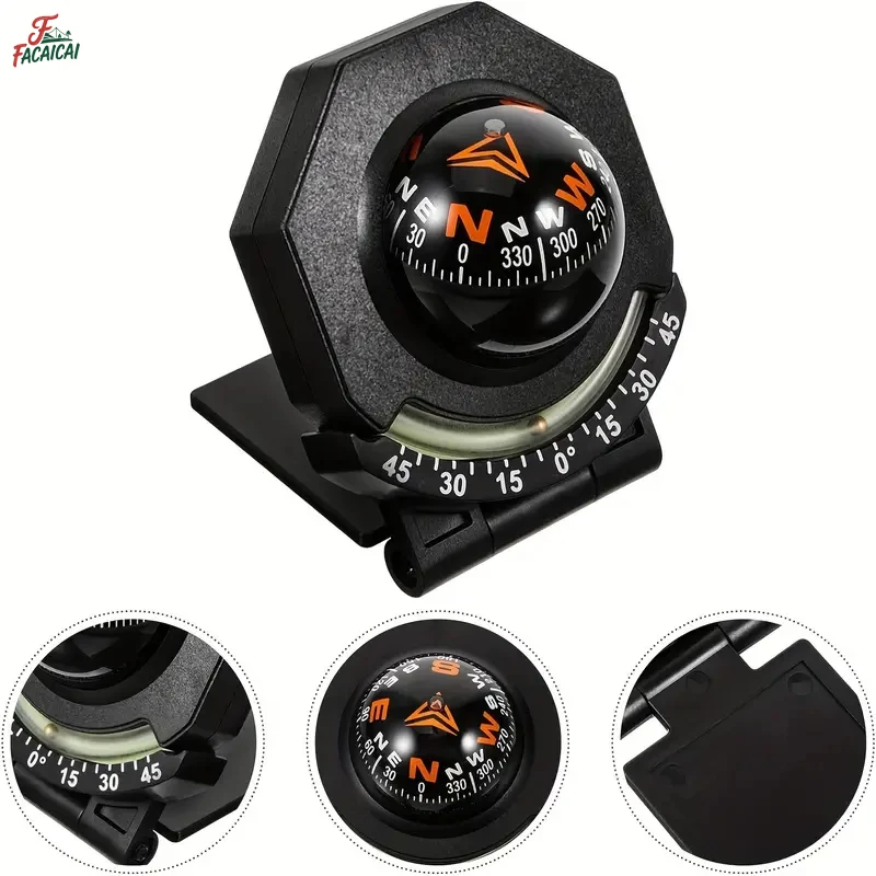 2-in-1 Foldable High-Precision Vehicle Compass with Luminous Slope Meter,Fit for Most Boats and Trucks - Waterproof ABS Material 
2-in-1 Foldable High-Precision Vehicle Compass with Luminous Slope Meter,Fit for Most Boats and Trucks - Waterproof ABS Material