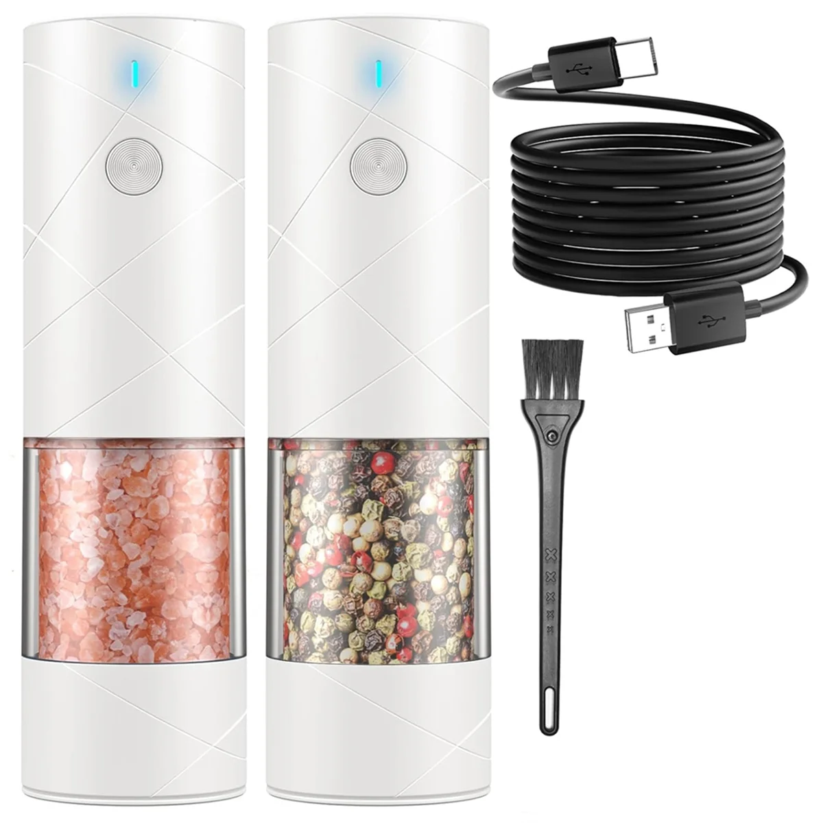 Electric Salt and Pepper Grinder Set USB Rechargeable, Adjustable Coarseness Automatic Salt Pepper Mill Grinder
Electric Salt and Pepper Grinder Set USB Rechargeable, Adjustable Coarseness Automatic Salt Pepper Mill Grinder