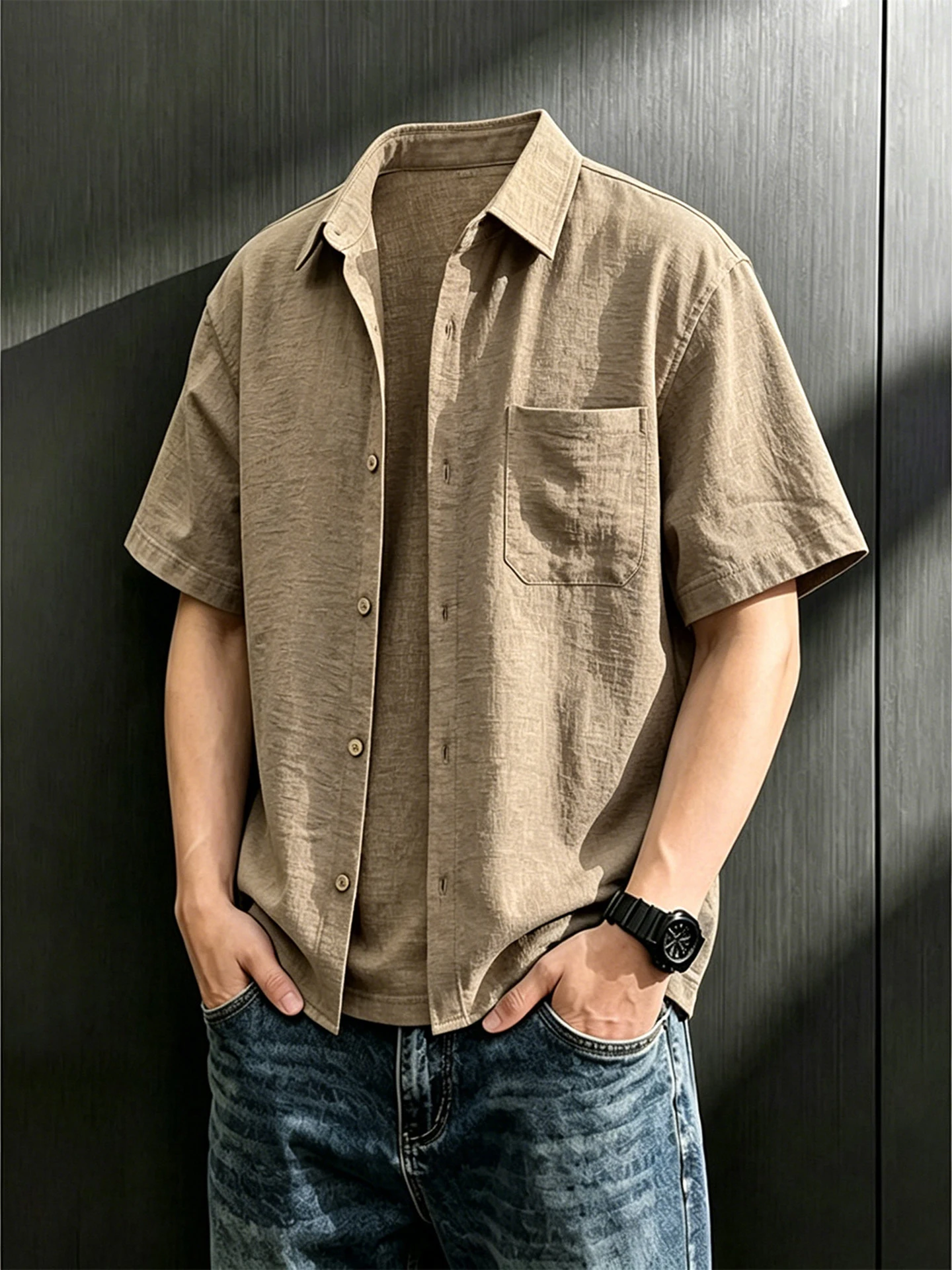 Loose Fit Linen Short Sleeve Casual Shirt Men's Summer High End Feeling Turn down Collar Trendy Brand Leisure Half Sleeve
Loose Fit Linen Short Sleeve Casual Shirt Men's Summer High End Feeling Turn down Collar Trendy Brand Leisure Half Sleeve