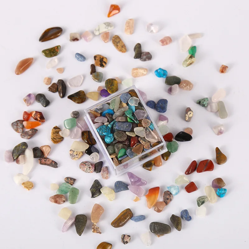 Assorted Stone Tumbled Chips Stone Crushed Crystal Quartz Irregular Shaped Stones Specimen Collection Mini Box Home Decor
Assorted Stone Tumbled Chips Stone Crushed Crystal Quartz Irregular Shaped Stones Specimen Collection Mini Box Home Decor