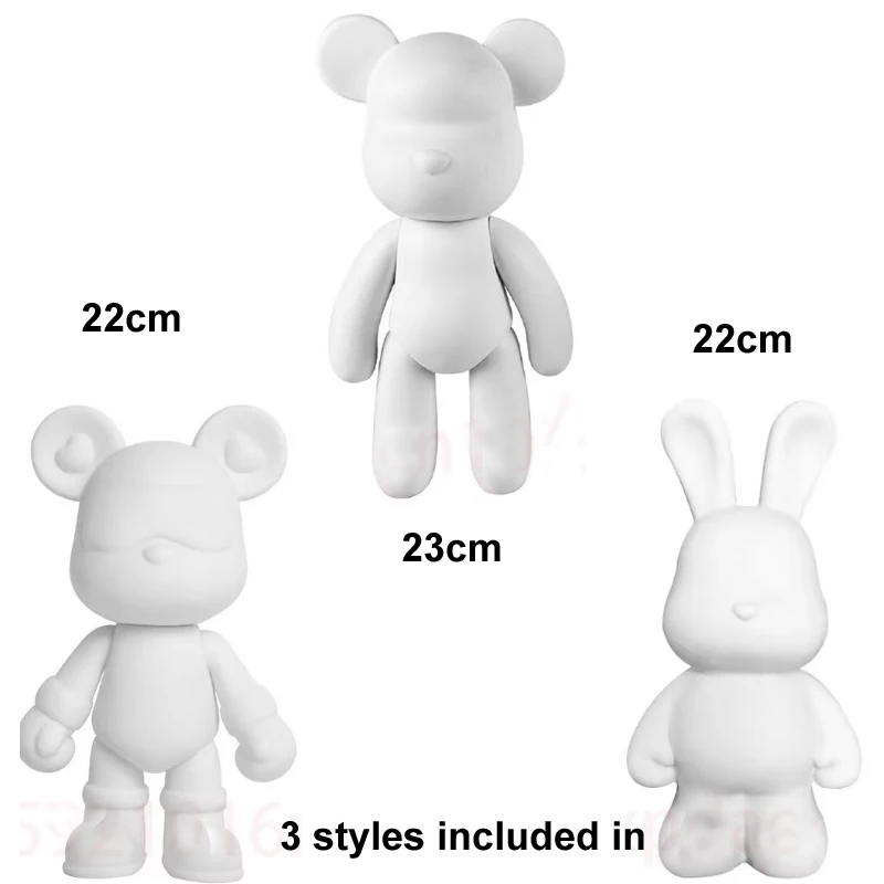 High Quality 22-23cm White Bear DIY Fluid Bears Sculpture Violent BrickBear POPOBE White Mold Doll Graffiti Painting Vinly Model
High Quality 22-23cm White Bear DIY Fluid Bears Sculpture Violent BrickBear POPOBE White Mold Doll Graffiti Painting Vinly Model