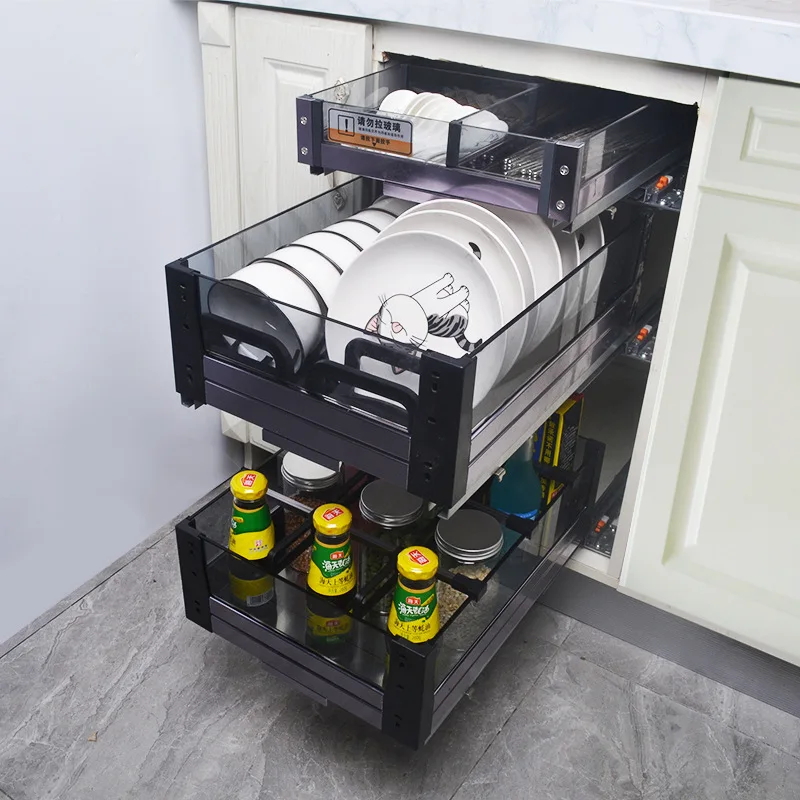 Modern simple double-layer stainless steel storage built-in corner sink plate cabinet storage basket
Modern simple double-layer stainless steel storage built-in corner sink plate cabinet storage basket