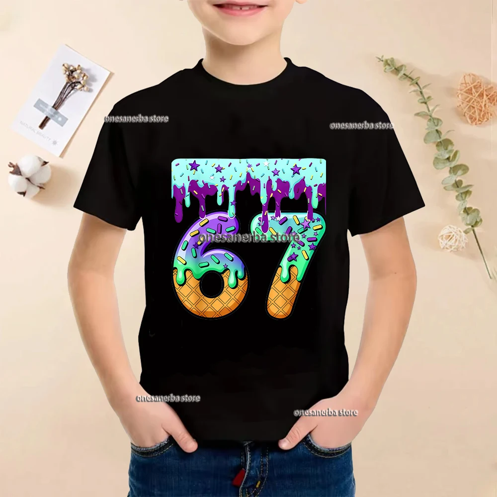 67 Number Print Cute Donut Ice Cream Design Toddler Six Seven Cotton Children T-Shirt Fashion Y2k Cotton Kid Boys Tee Top Summer
67 Number Print Cute Donut Ice Cream Design Toddler Six Seven Cotton Children T-Shirt Fashion Y2k Cotton Kid Boys Tee Top Summer