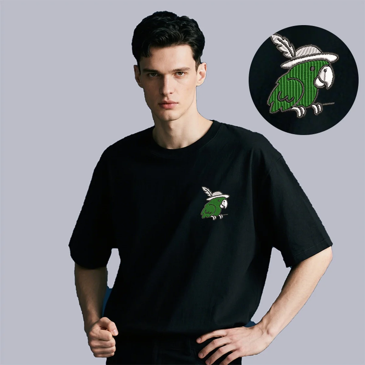 Men Women Vibrant Parrot Feathered Hat Embroidery Luxury Cotton T-Shirt - Stylish Embroidered Top Tees for Tropical T-Shirts
Men Women Vibrant Parrot Feathered Hat Embroidery Luxury Cotton T-Shirt - Stylish Embroidered Top Tees for Tropical T-Shirts