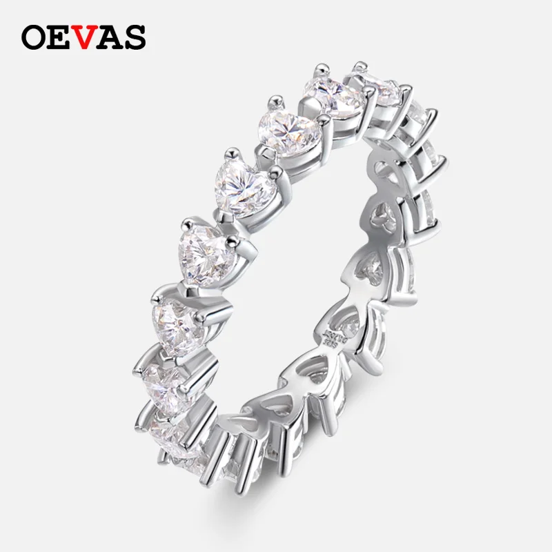 OEVAS 100% стерлингового серебра 925 пробы, цвет D, 3 мм, кольца с муассанитом в полный сердце для женщин, свадебные ювелирные украшения, обещание целого сердца, любовь
OEVAS 100% стерлингового серебра 925 пробы, цвет D, 3 мм, кольца с муассанитом в полный сердце для женщин, свадебные ювелирные украшения, обещание целого сердца, любовь