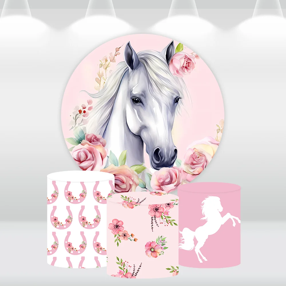 Pink Horse Theme Round Backdrop Cover Kids Birthday Photography Background Supplies Western Cowgirl Baby Shower Party Decoration
Pink Horse Theme Round Backdrop Cover Kids Birthday Photography Background Supplies Western Cowgirl Baby Shower Party Decoration