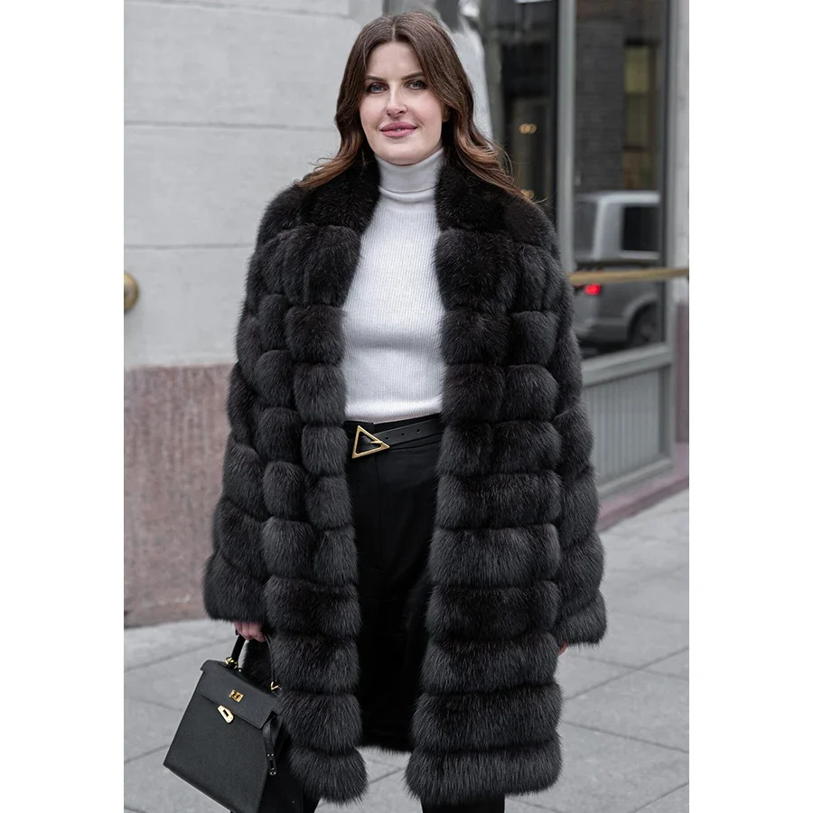 Winter Jacket Women Genuien Fox Fur Coat Long Black Real Fur Coats Luxury High Quality Natural Fox Fur Jackets
Winter Jacket Women Genuien Fox Fur Coat Long Black Real Fur Coats Luxury High Quality Natural Fox Fur Jackets