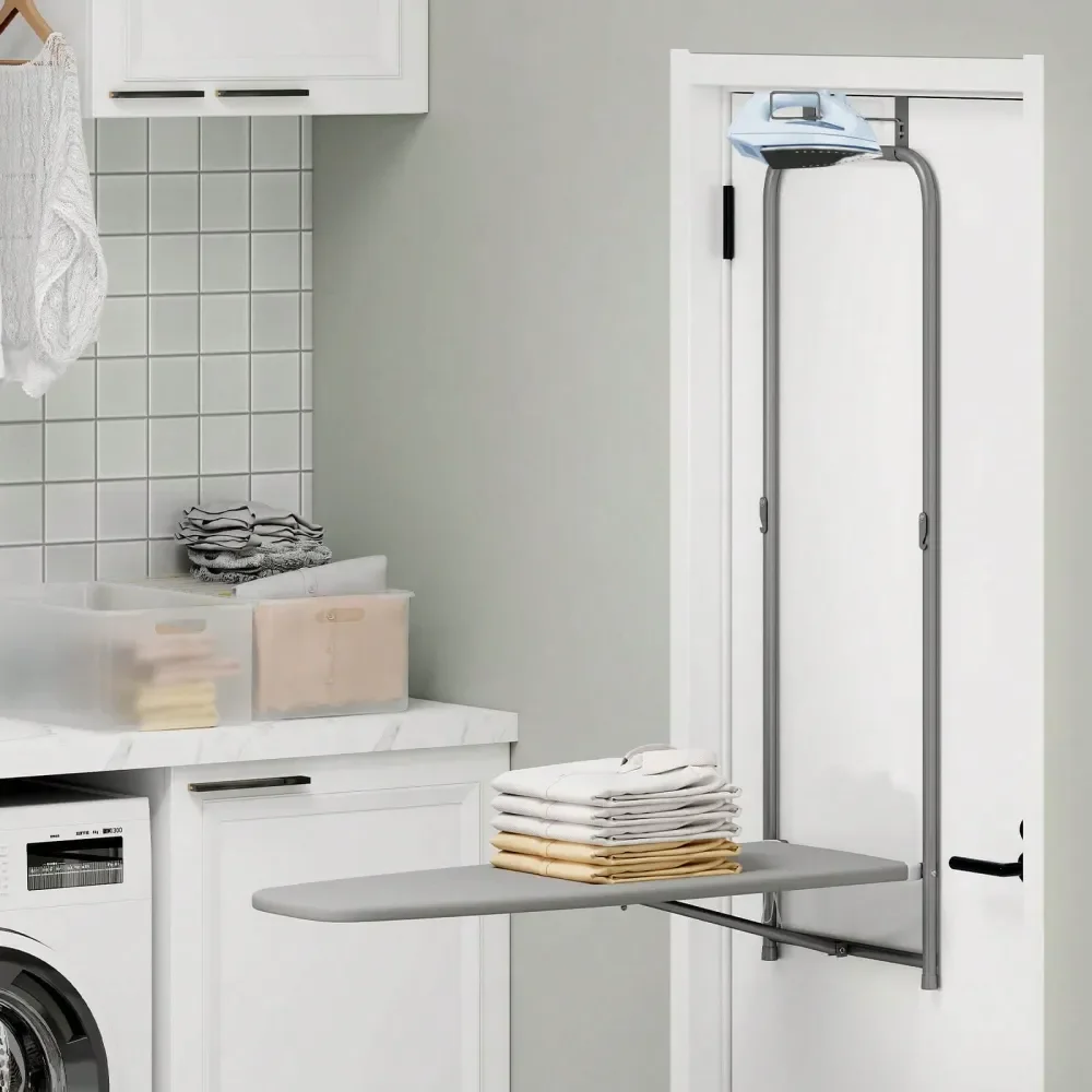SpaceSaving Over The Door Ironing Board With Iron Holder Cotton Cover Gray Gray
SpaceSaving Over The Door Ironing Board With Iron Holder Cotton Cover Gray Gray