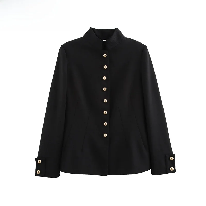 ZBZR Autumn New Women's Casual Sle Single Button Loose Fit Stand Collar Suit Jaet Versatile Top Polyester Fiber Commute
ZBZR Autumn New Women's Casual Sle Single Button Loose Fit Stand Collar Suit Jaet Versatile Top Polyester Fiber Commute