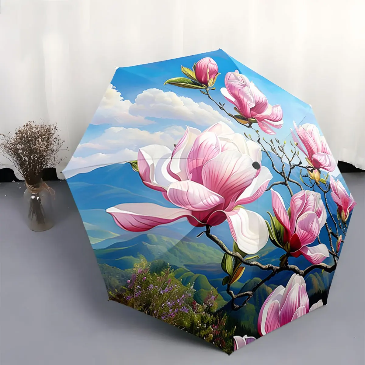 Automatic Folding Umbrella with Blooming Magnolia Flower Design - Automatic Open/Close, Automatic Collapsing Umbrella, Large C
Automatic Folding Umbrella with Blooming Magnolia Flower Design - Automatic Open/Close, Automatic Collapsing Umbrella, Large C