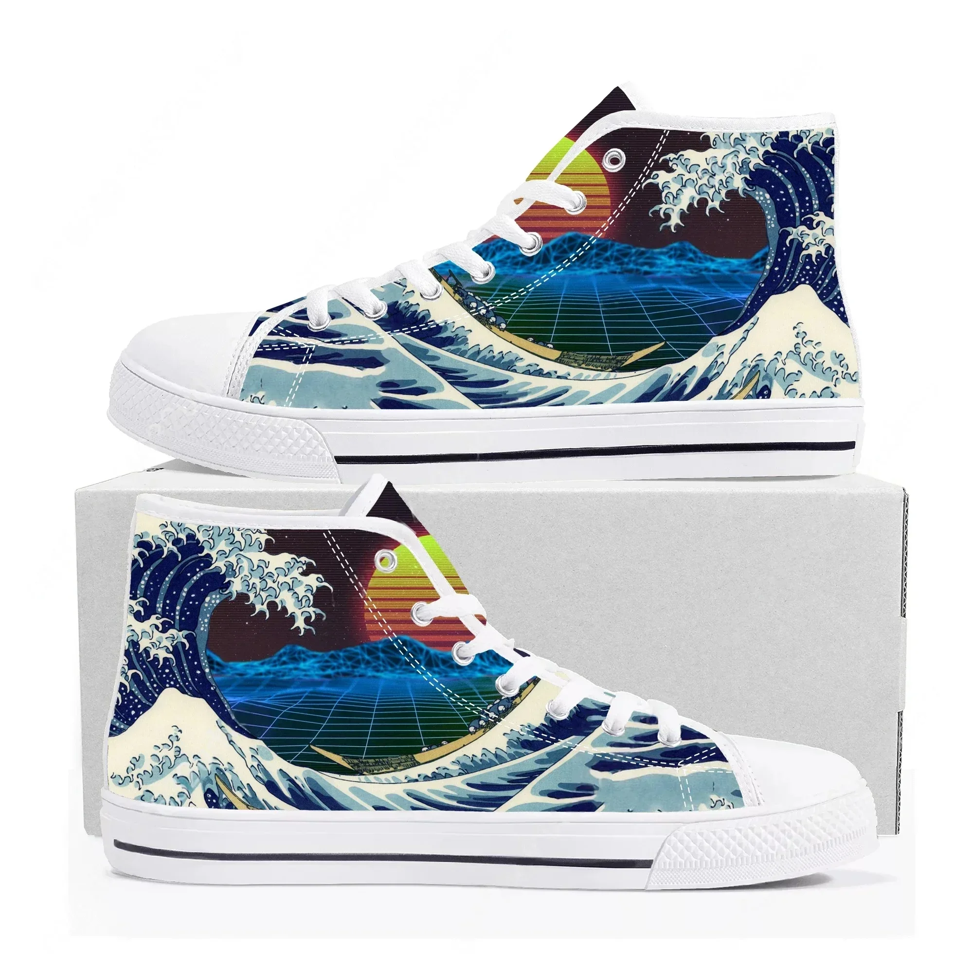 Кроссовки High Top «Великая волна у Канагавы» высокого качества, мужские и женские, из канваса, повседневные, для пар, с возможностью индивидуального дизайна
Кроссовки High Top «Великая волна у Канагавы» высокого качества, мужские и женские, из канваса, повседневные, для пар, с возможностью индивидуального дизайна