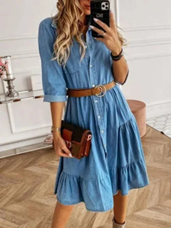 2025 Dress Women Elegant Fashion Beautiful Women's Dresses Party Night Dresses Multi-layer Patchwork Waist Slimming Denim Dress 
2025 Dress Women Elegant Fashion Beautiful Women's Dresses Party Night Dresses Multi-layer Patchwork Waist Slimming Denim Dress