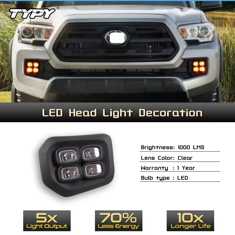 TYPY Автомобильные светодиодные противотуманные фары для Toyota Tacoma 2016-2023, автомобильные светодиодные дневные ходовые огни, динамический указатель поворота, автоаксессуары
TYPY Автомобильные светодиодные противотуманные фары для Toyota Tacoma 2016-2023, автомобильные светодиодные дневные ходовые огни, динамический указатель поворота, автоаксессуары