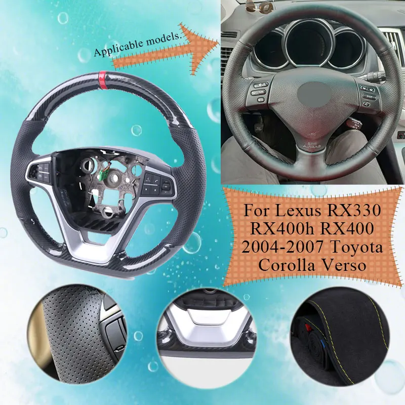 Глянцевая накладка на руль из карбона для самостоятельной установки для Lexus RX330 RX400h RX400 2004-2007, Toyota Corolla Verso Camry
Глянцевая накладка на руль из карбона для самостоятельной установки для Lexus RX330 RX400h RX400 2004-2007, Toyota Corolla Verso Camry