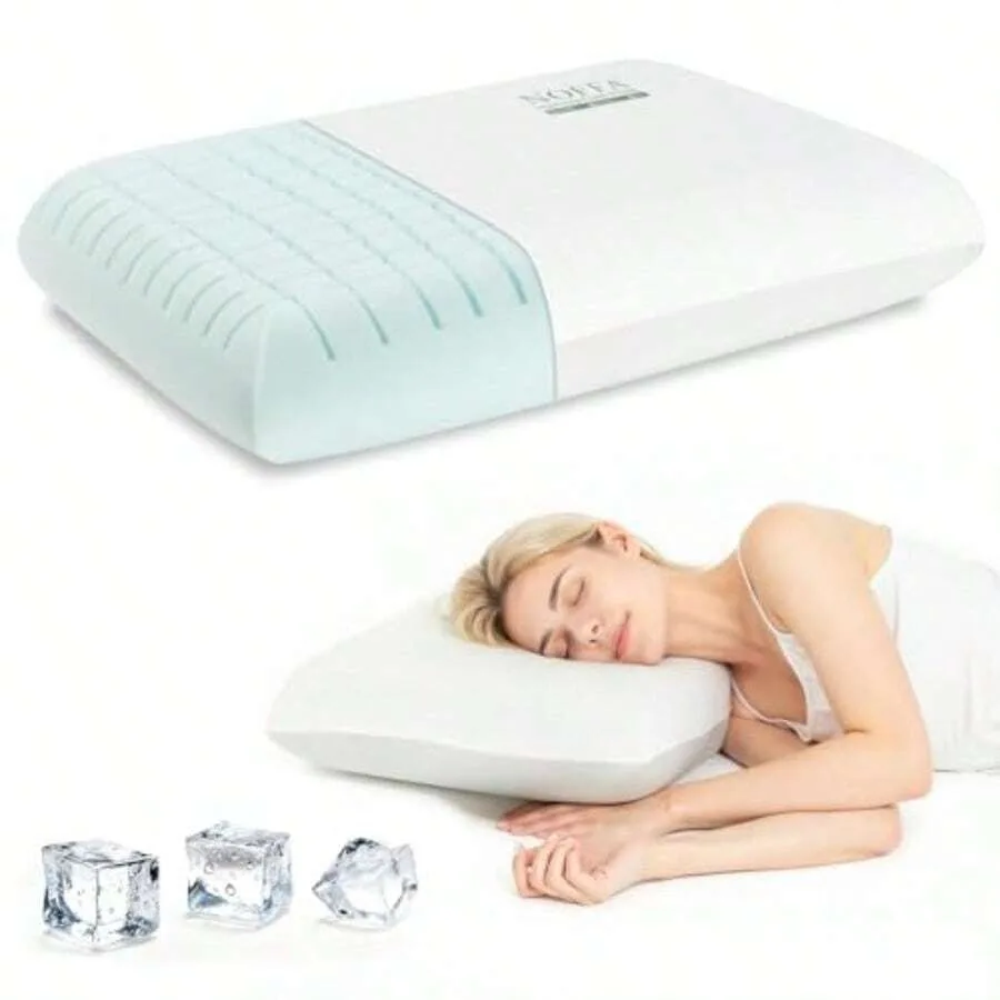 Premium Standard Pillow Extra Soft Ice-Feel Breathable Cooling Pillow With Ventilated Sponge-Fill Support Memory Foam Pillows-S
Premium Standard Pillow Extra Soft Ice-Feel Breathable Cooling Pillow With Ventilated Sponge-Fill Support Memory Foam Pillows-S
