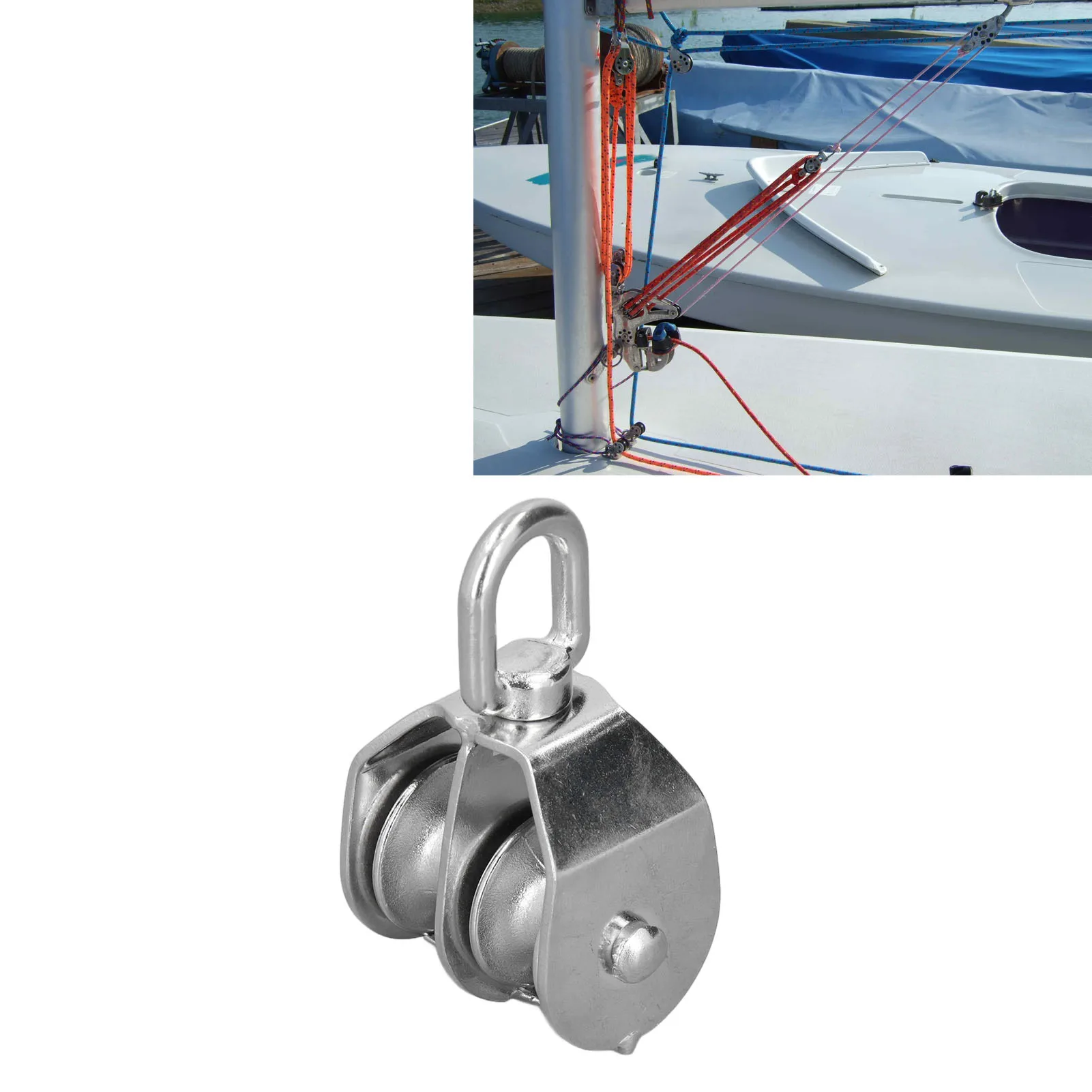 32mm/1.3in Marine Double Wheel Pulley Roller 250kg Loading 304 Stainless Steel for Yachts Speedboats Boat Lifting Tools
32mm/1.3in Marine Double Wheel Pulley Roller 250kg Loading 304 Stainless Steel for Yachts Speedboats Boat Lifting Tools