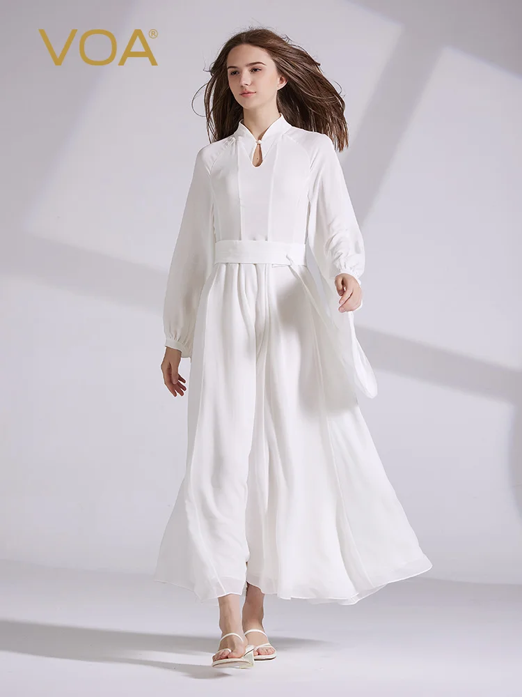 VOA silk georgette water drop cheongsam collar light yarn dance waist seal thin Chinese pipa long-sleeved big swing dress
VOA silk georgette water drop cheongsam collar light yarn dance waist seal thin Chinese pipa long-sleeved big swing dress