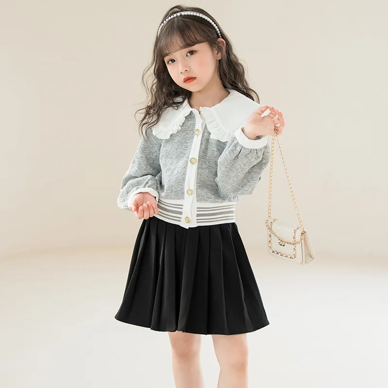 2025 Korean Autumn Children Sets For Girl 2 Pieces Junior Girl lapel Cardigan Top Teenager Girl Pleated Short Skirt
2025 Korean Autumn Children Sets For Girl 2 Pieces Junior Girl lapel Cardigan Top Teenager Girl Pleated Short Skirt