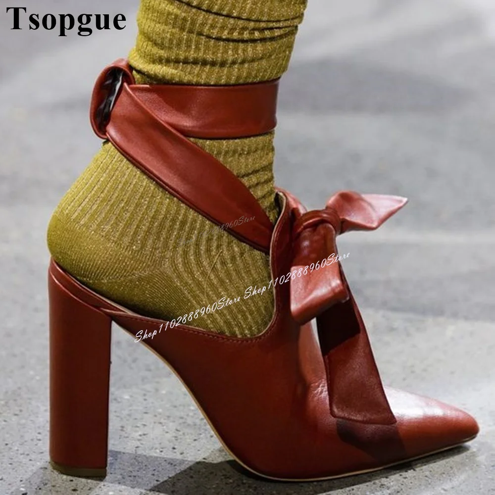 Runway Lace-Up Brown Leather Sandals Cut Heel Chunky High Heel Shoes For Women Pointed Toe 2024 Fashionable Zapatos Para Mujere
Runway Lace-Up Brown Leather Sandals Cut Heel Chunky High Heel Shoes For Women Pointed Toe 2024 Fashionable Zapatos Para Mujere