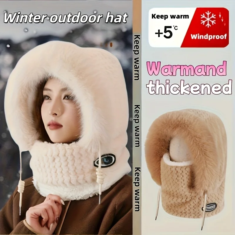 Зимняя женская шапка с интегрированными наушниками, защищающая от холода и сохраняющая тепло, утолщенная, подходит для отдыха на природе и езды на велосипеде.
Зимняя женская шапка с интегрированными наушниками, защищающая от холода и сохраняющая тепло, утолщенная, подходит для отдыха на природе и езды на велосипеде.