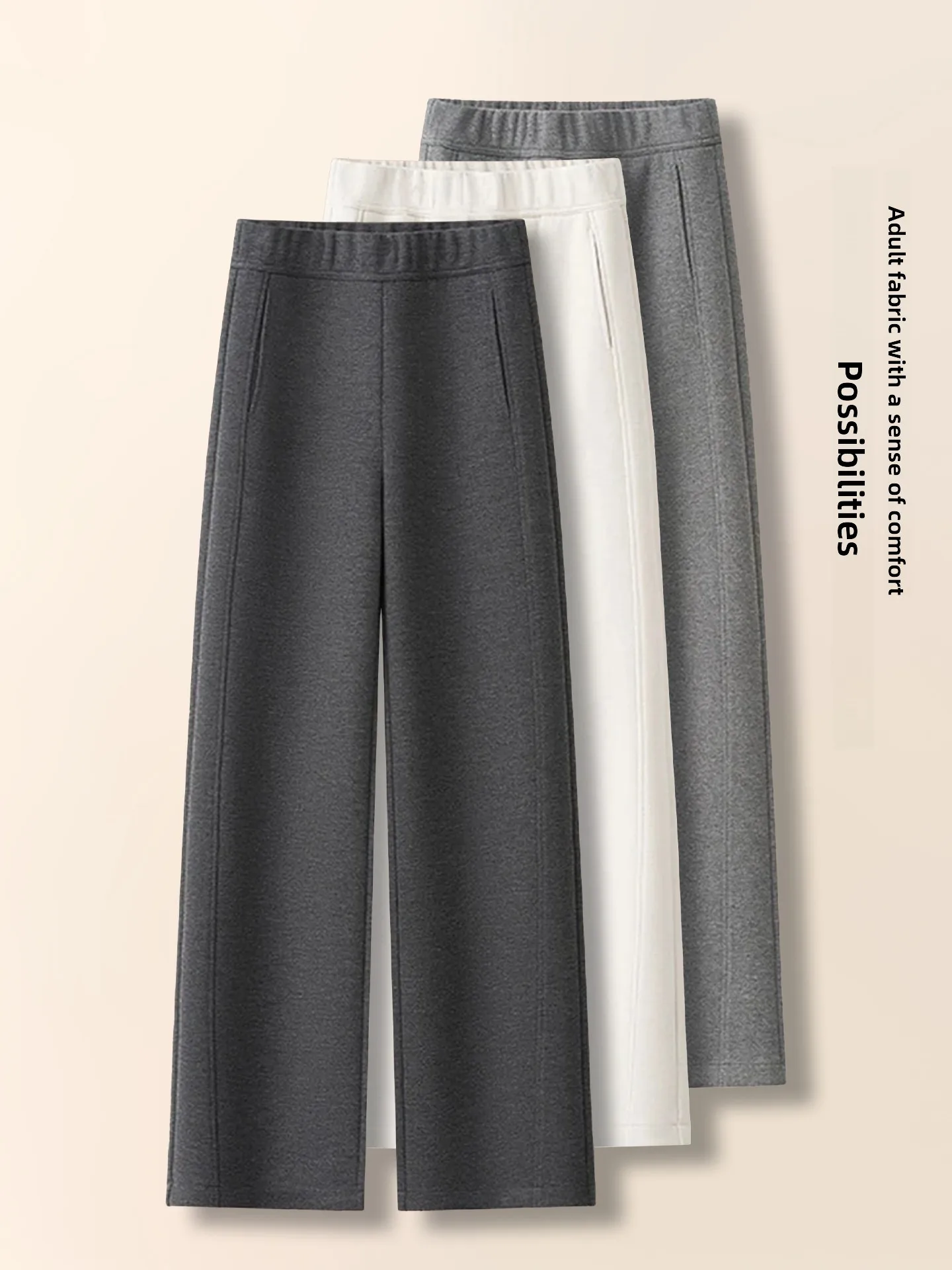 High Waist Fleece Lined Woolen Wide Leg Pants Women's Autumn Winter Loose Fit Casual Straight Cut Trousers Comfortable Sensation
High Waist Fleece Lined Woolen Wide Leg Pants Women's Autumn Winter Loose Fit Casual Straight Cut Trousers Comfortable Sensation